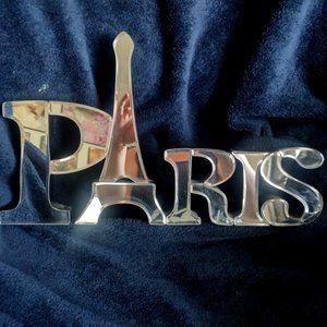 Mirrored Paris Sign for Wall or Table Decor